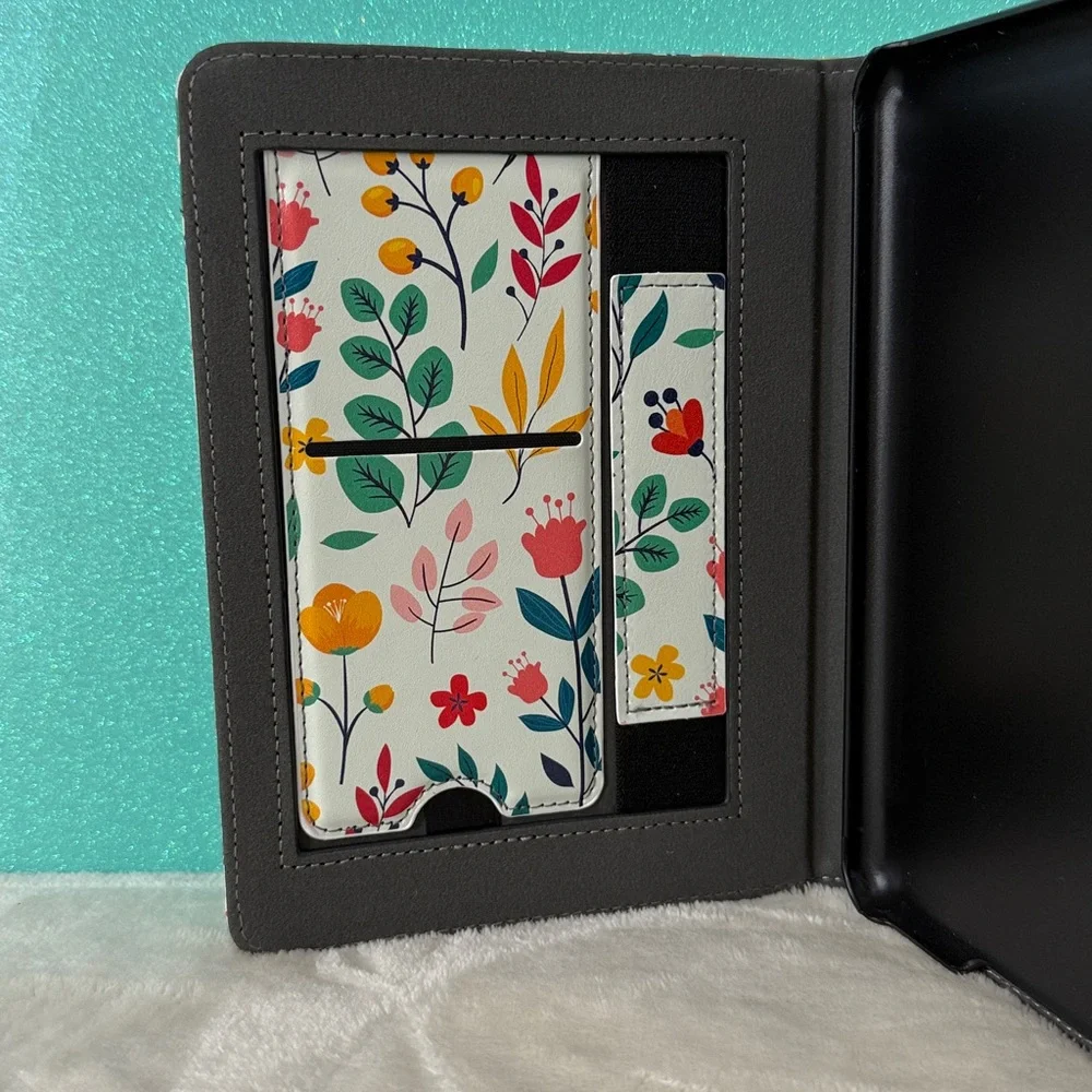 Kindle Case 12th Generation with Stand & Hand Strap Floral Pattern New